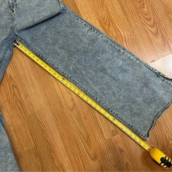 SO Wide Leg Vintage Flare High Rise Denim Juniors Size 15 Blue Acid Mom Pants - Picture 11 of 11